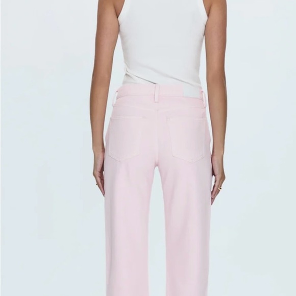 Pistola NWT Lexi mid rise bowed straight blush pink jeans size 31 - Picture 5 of 11